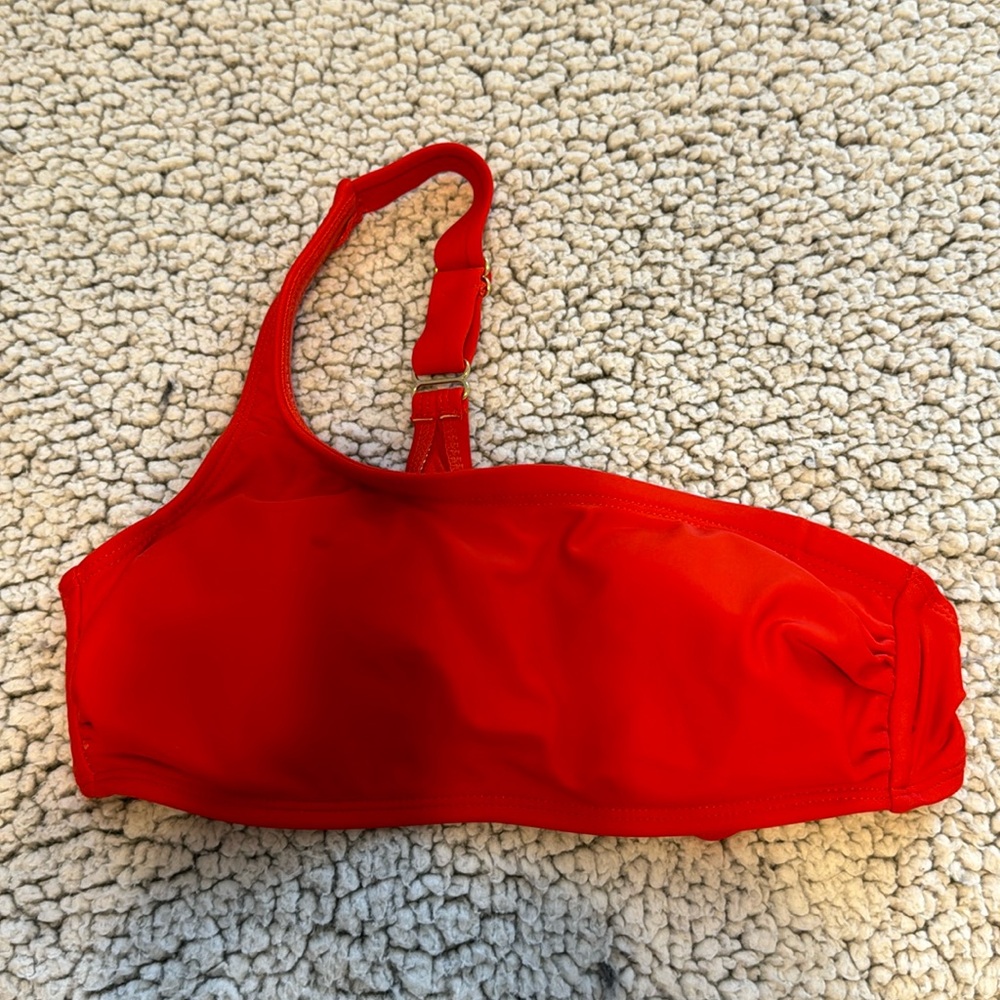Red swim one-shoulder bikini bra S